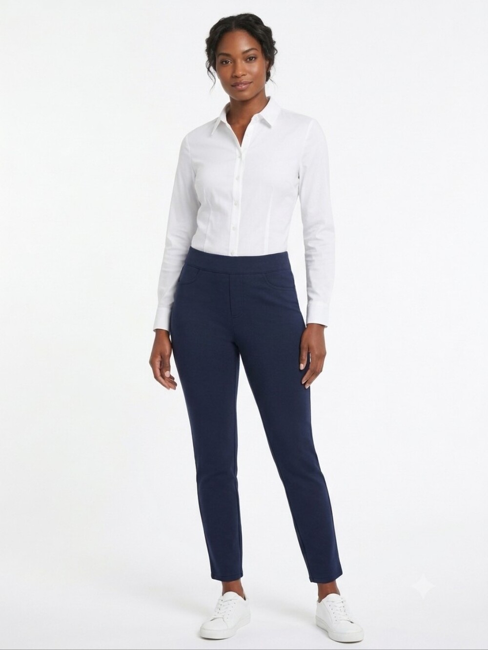 SPANX Women's The Perfect Ankle Pant In Navy Blue Size Extra Large With Pockets
